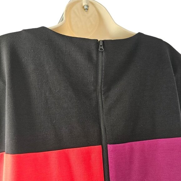 Narciso Rodriguez Shift Dress Color Block Knit Cap Sleeve Hand Pockets Womens S - Picture 7 of 11